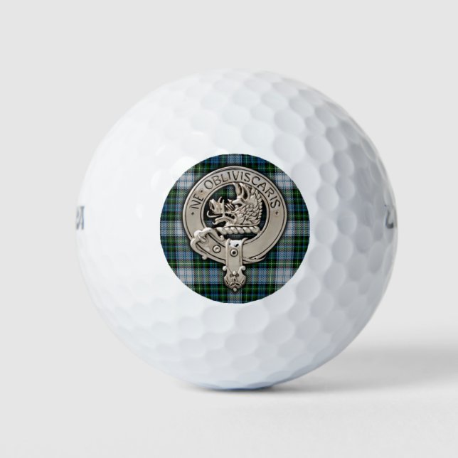Clan Campbell Wappen & Dress Tartan Golfball (Vorderseite)