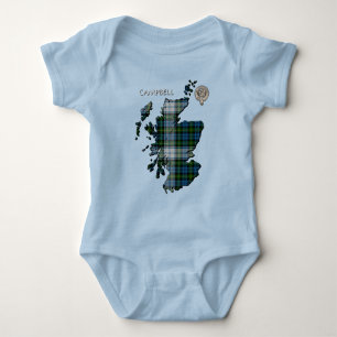 Clan Campbell Wappen & Dress Tartan Karte Baby Strampler