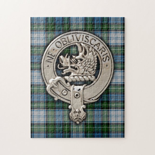 Clan Campbell Wappen & Dress Tartan Puzzle (Vertikal)