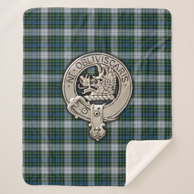 Clan Campbell Wappen & Dress Tartan Sherpadecke (Vorderseite)