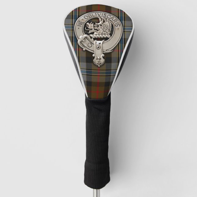 Clan Campbell Wappen & Jagd Tartan Golf Headcover (Vorderseite)