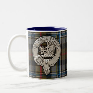 Clan Campbell Wappen & Jagd Tartan Zweifarbige Tasse