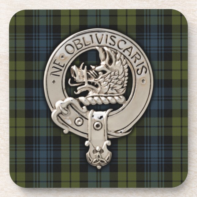 Clan Campbell Wappen & Tartan Getränkeuntersetzer (Vorderseite)
