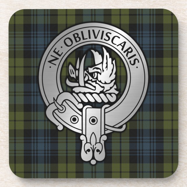 Clan Campbell Wappen & Tartan Getränkeuntersetzer (Vorderseite)