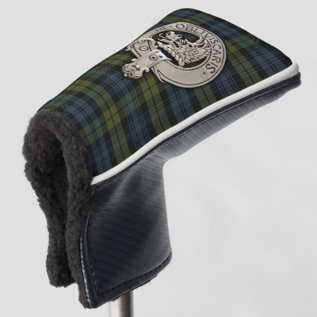 Clan Campbell Wappen & Tartan Golf Headcover (3/4 Vorderseite)