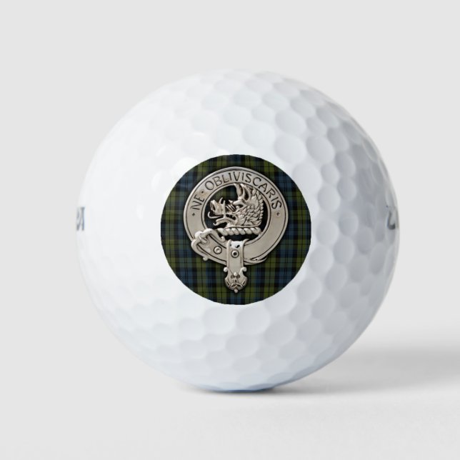 Clan Campbell Wappen & Tartan Golfball (Vorderseite)