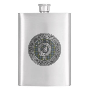 Clan Campbell Wappen & Tartan Knot Flask Flachmann
