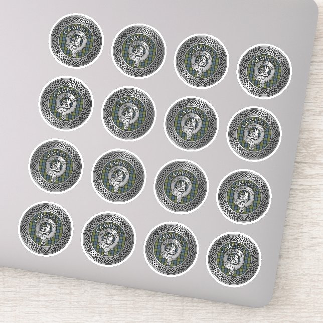 Clan Campbell Wappen & Tartan Knot Sticker (Detail)