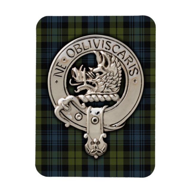 Clan Campbell Wappen & Tartan Magnet (Vertikal)