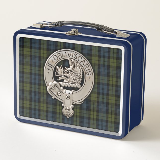 Clan Campbell Wappen & Tartan Metall Brotdose (Vorderseite)