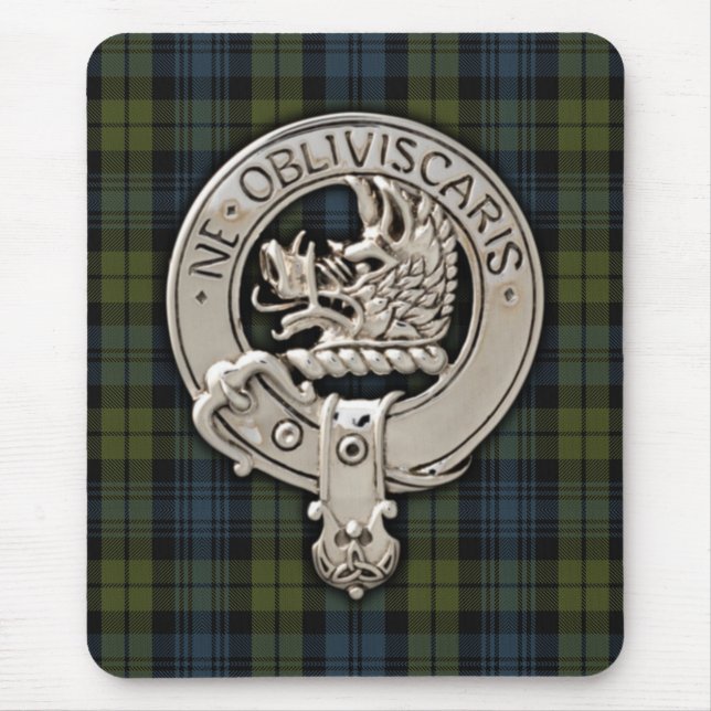 Clan Campbell Wappen & Tartan Mousepad (Vorne)