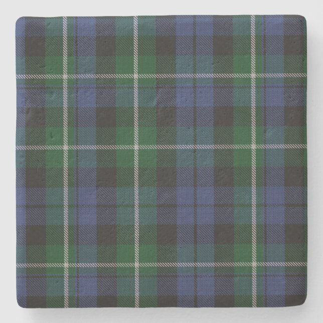 Clan-Campbelltartan-karierter SteinUntersetzer (Vorderseite)