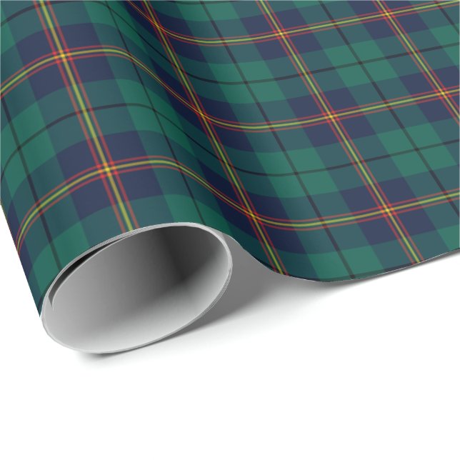 Clan Carmichael Tartan Dark Green Kariert Geschenkpapier (Rolleneckpunkt)
