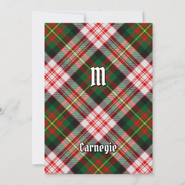 Clan Carnegie Dress Tartan Einladung (Vorderseite)