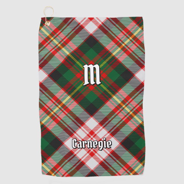 Clan Carnegie Dress Tartan Golfhandtuch (Vorderseite)