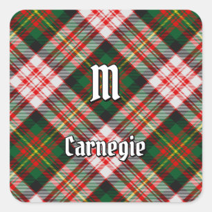 Clan Carnegie Dress Tartan Quadratischer Aufkleber