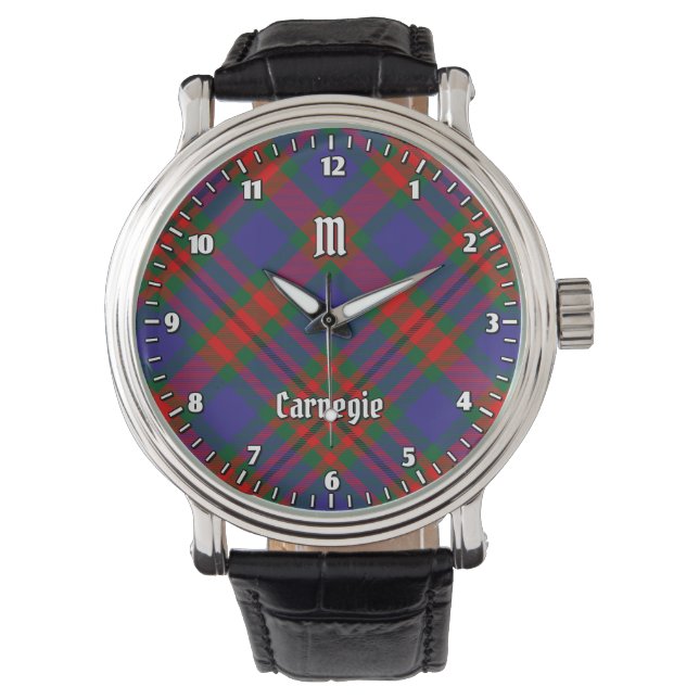 Clan Carnegie Tartan Armbanduhr (Vorderseite)