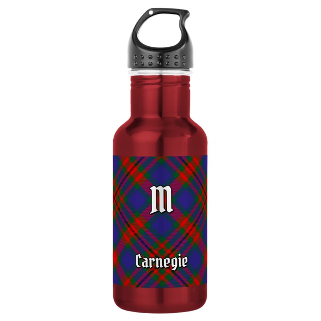 Clan Carnegie Tartan Edelstahlflasche (Vorderseite)