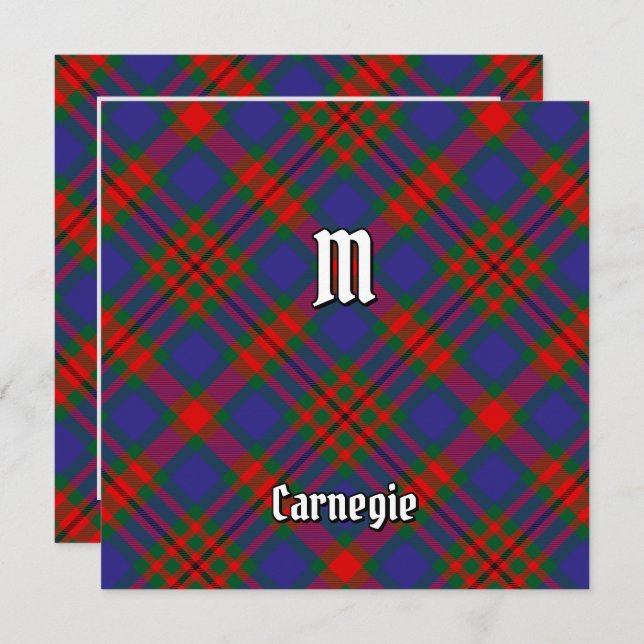 Clan Carnegie Tartan Einladung (Vorne/Hinten)