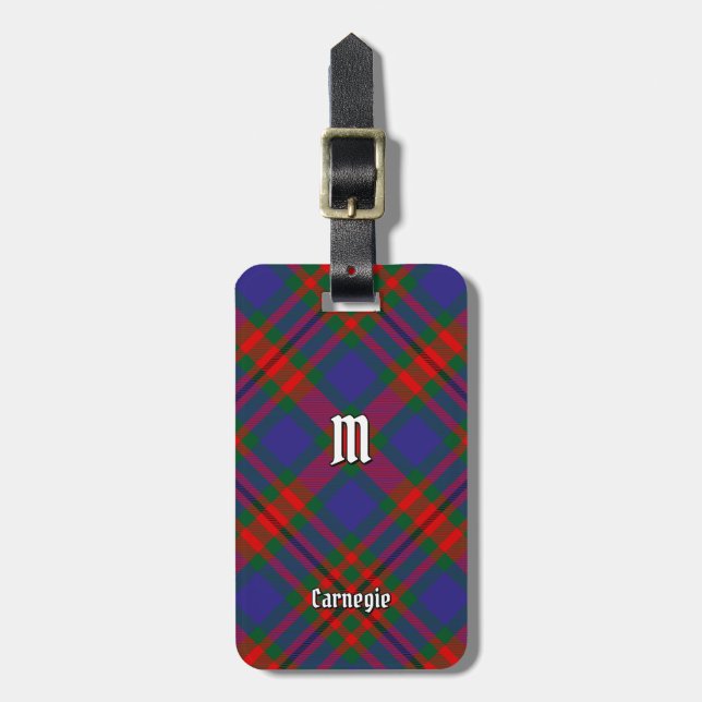 Clan Carnegie Tartan Gepäckanhänger (Vorderseite vertikal)