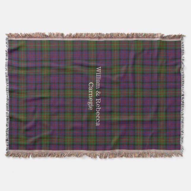 Clan Carnegie Tartan Kariertes, benutzerdefinierte Decke (Vorderseite)