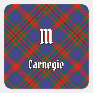 Clan Carnegie Tartan Quadratischer Aufkleber