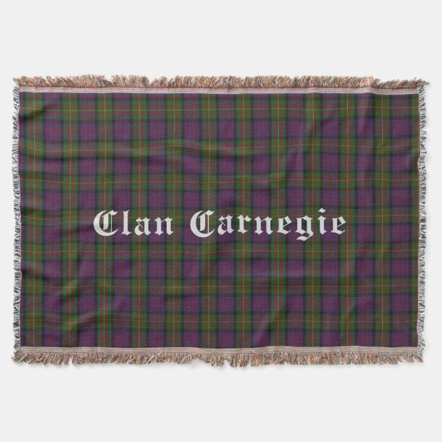Clan Carnegie Tartan Throw Blanket Decke (Vorderseite)