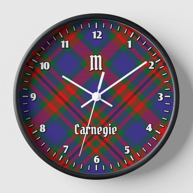 Clan Carnegie Tartan Uhr (Vorderseite)