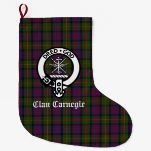 Clan Carnegie Wappen Abzeichen & Tartan individuel Großer Weihnachtsstrumpf