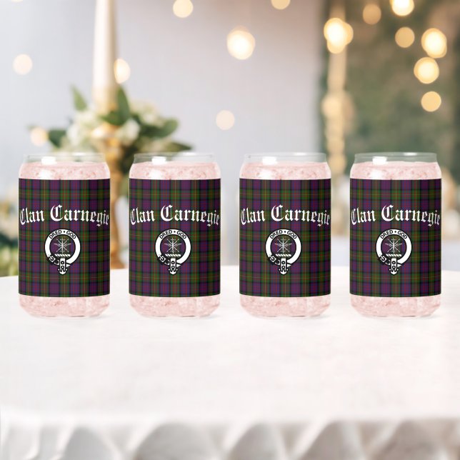 Clan Carnegie Wappen Abzeichen und Tartan Dosenglas (Insitu (Hochzeit))