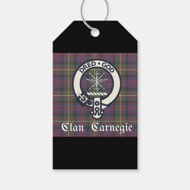 Clan Carnegie Wappen Tartan Geschenkanhänger (Vorderseite)