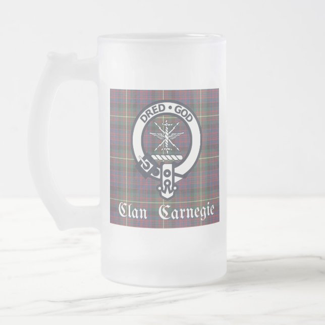 Clan Carnegie Wappen Tartan Mattglas Bierglas (Links)