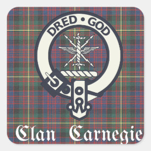 Clan Carnegie Wappen Tartan Quadratischer Aufkleber