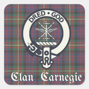 Clan Carnegie Wappen Tartan Quadratischer Aufkleber