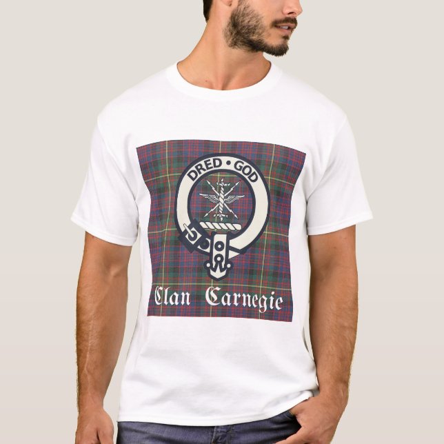Clan Carnegie Wappen Tartan T-Shirt (Vorderseite)