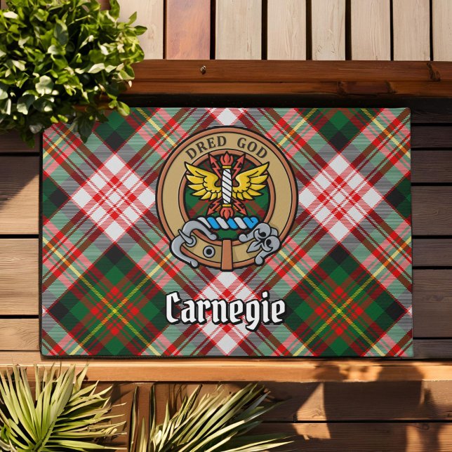 Clan Carnegie Wappen über Dress Tartan Fußmatte (Von Creator hochgeladen)