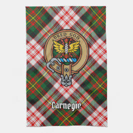 Clan Carnegie Wappen über Dress Tartan Geschirrtuch