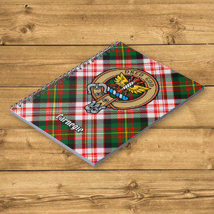 Clan Carnegie Wappen über Dress Tartan Notizblock