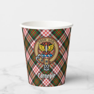 Clan Carnegie Wappen über Dress Tartan Pappbecher