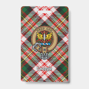 Clan Carnegie-Wappen über Kleidertartan Ausweis