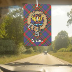 Clan Carnegie Wappen über Tartan Autolufterfrischer