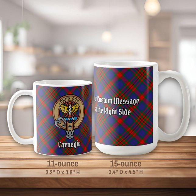 Clan Carnegie Wappen über Tartan Kaffeetasse (Von Creator hochgeladen)