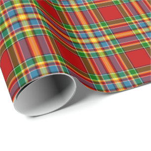Clan Chattan Tartan Red Scottish Kariert Geschenkpapier
