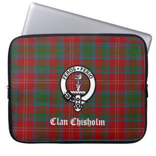 Clan Chisholm Tartan & Crest Badge Laptop-Hülle Laptopschutzhülle