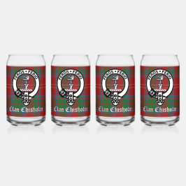 Clan Chisholm Tartan & Wappen Abzeichen Dosenglas