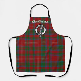 Clan Chisholm Tartan & Wappen Abzeichen Schürze