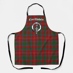 Clan Chisholm Tartan & Wappen Abzeichen Schürze