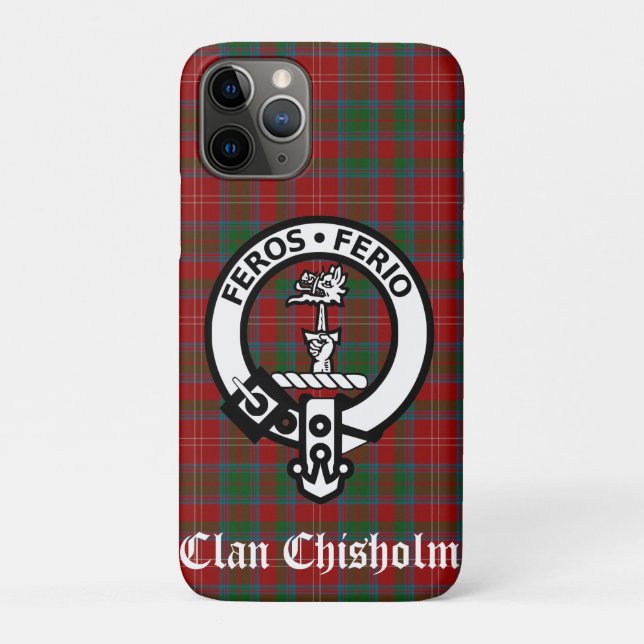 Clan Chisholm Wappen Abzeichen & Tartan Case-Mate iPhone Hülle (Rückseite)