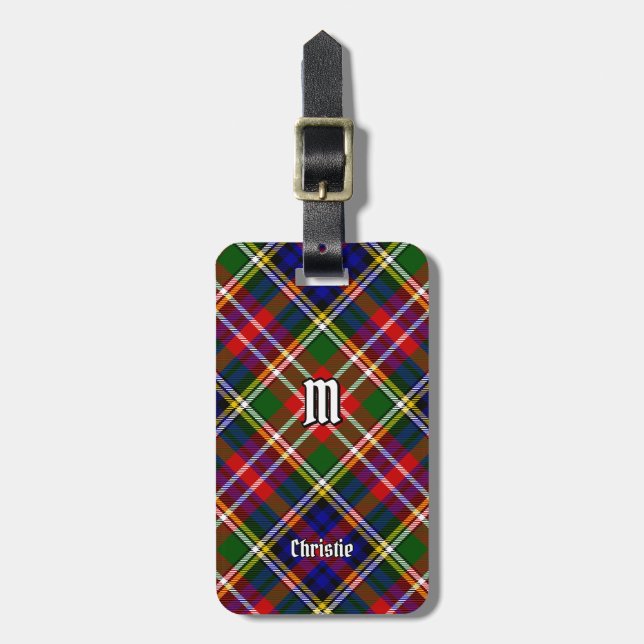 Clan Christie Tartan Gepäckanhänger (Vorderseite vertikal)