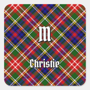 Clan Christie Tartan Quadratischer Aufkleber